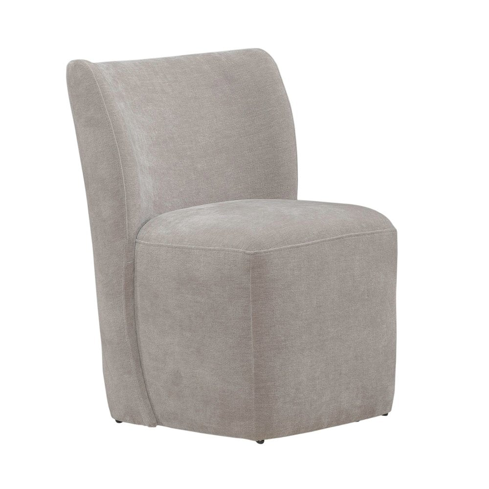 Accent Dining Chair with Castors - Rounded Back - Truffle Upholstry