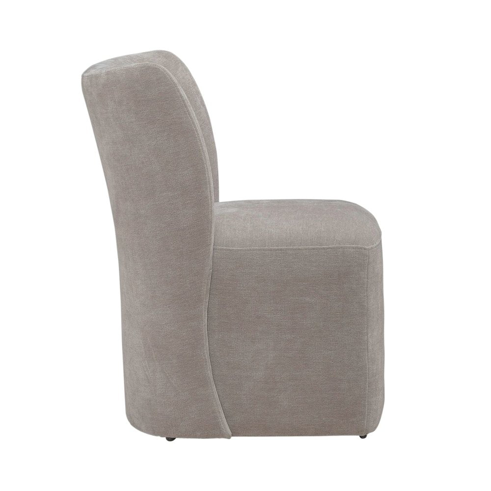 Accent Dining Chair with Castors - Rounded Back - Truffle Upholstry