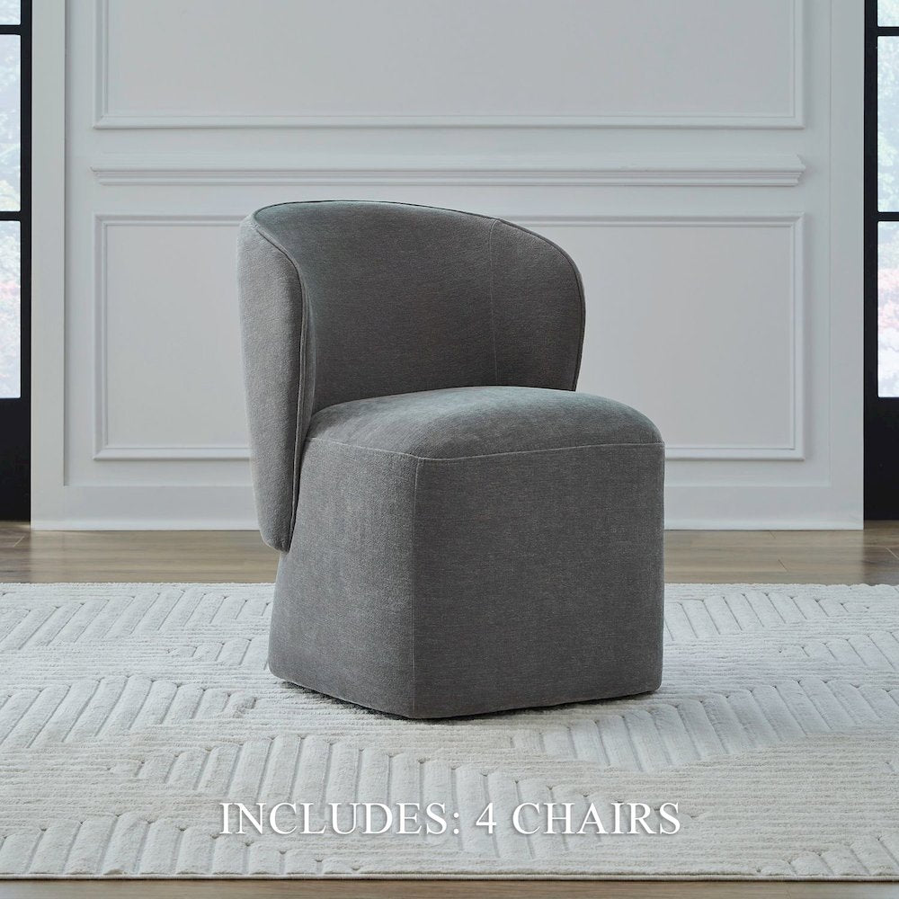 Accent Dining Chairs with Castors -Sapphire Upholstry - Set of Four