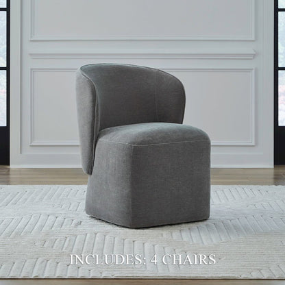 Accent Dining Chairs with Castors -Sapphire Upholstry - Set of Four