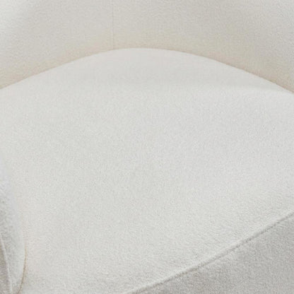 Solid Wood Upholstered Accent Dining Chair with Castors, Eclectic Style, White