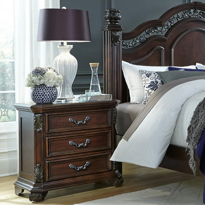 Messina Estates 3 Drawer Night Stand in Cognac