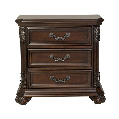 Messina Estates 3 Drawer Night Stand in Cognac