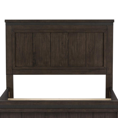 Thornwood Hills Full Panel Headboard in Rock Beaten Brown w/ Saw Cuts