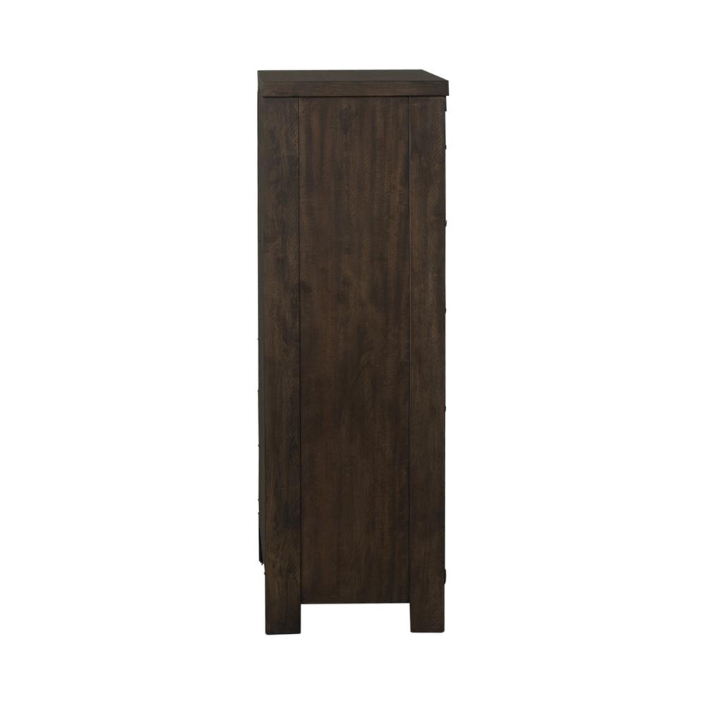 Thornwood Hills 5 Drawer Chest in Rock Beaten Brown w/ Saw Cuts