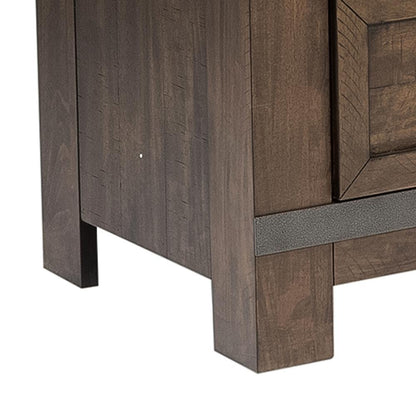 Thornwood Hills 5 Drawer Chest in Rock Beaten Brown w/ Saw Cuts