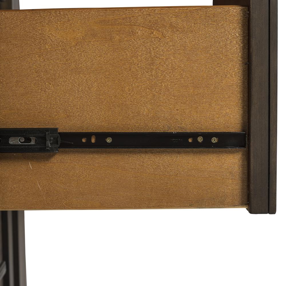 Thornwood Hills Sliding Door Chest in Rock Beaten Brown w/ Saw Cuts