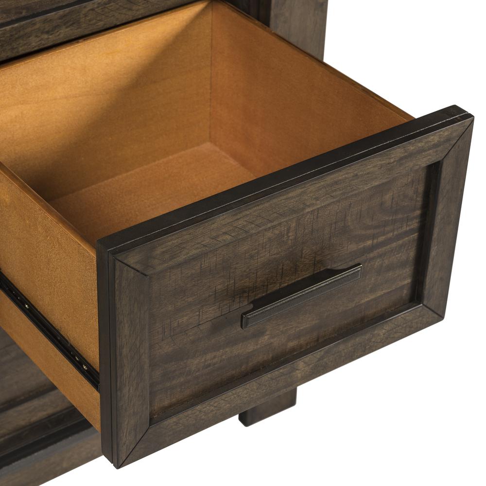 Thornwood Hills Night Stand in Rock Beaten Brown w/ Saw Cuts