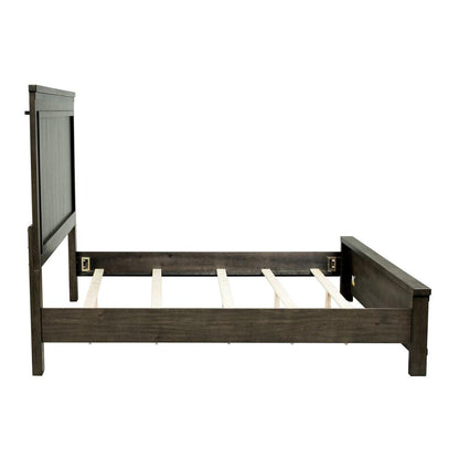 Thornwood Hills King California Panel Bed in Rock Beaten Brown w/ Saw Cuts