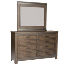 Thornwood Hills Dresser & Mirror in Rock Beaten Brown w/ Saw Cuts