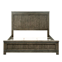 Thornwood Hills King Two Sided Storage Bed in Rock Beaten Brown w/ Saw Cuts