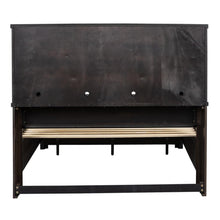 Thornwood Hills King Bookcase Bed in Rock Beaten Brown w/ Saw Cuts
