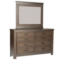 Thornwood Hills King Panel Bed, Dresser & Mirror - Rock Beaten Brown w/ Saw Cuts