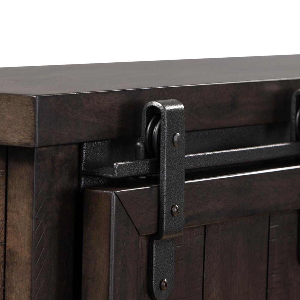 Thornwood Hills Queen Bookcase Bed in Rock Beaten Brown w/ Saw Cuts
