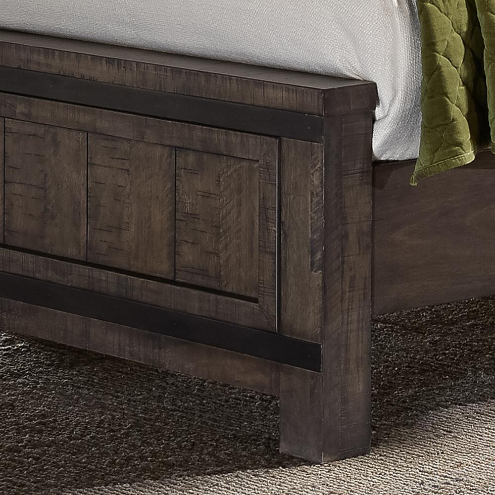 Thornwood Hills Queen Panel Bed in Rock Beaten Brown w/ Saw Cuts