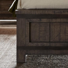 Thornwood Hills Queen Panel Bed in Rock Beaten Brown w/ Saw Cuts