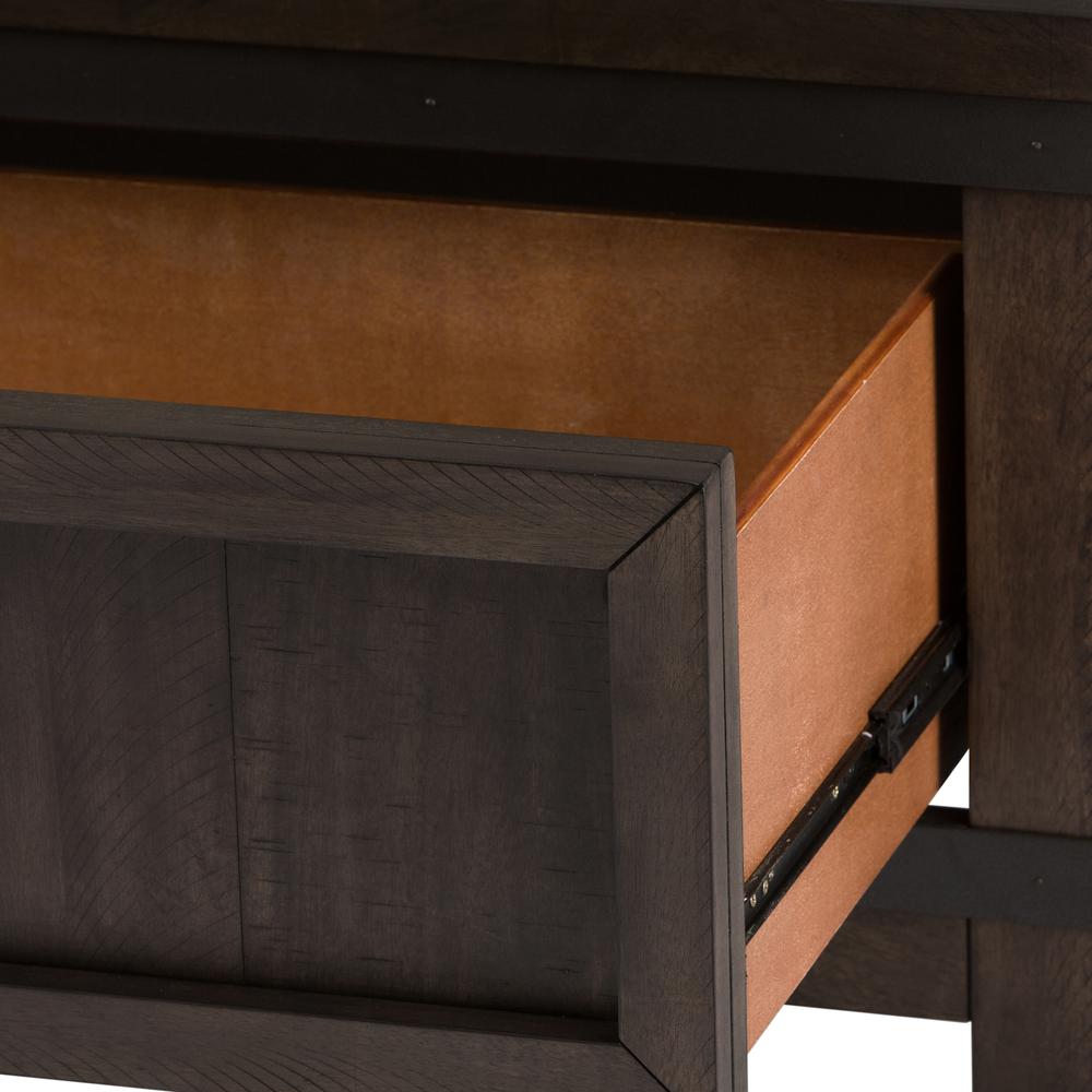 Thornwood Hills Twin Bookcase Bed in Rock Beaten Brown w/ Saw Cuts