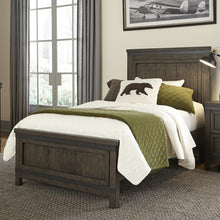 Thornwood Hills Twin Panel Bed in Rock Beaten Brown w/ Saw Cuts