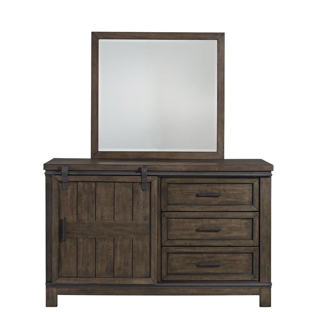 Thornwood Hills Twin Panel Bed in Rock Beaten Brown w/ Saw Cuts