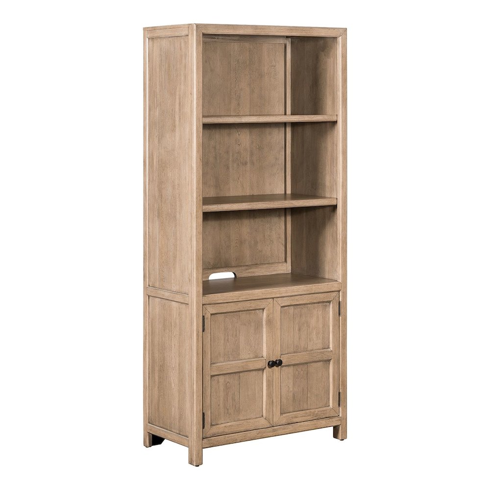 Bookcase Home Office Adjustable Shelves Display with Storage - Barley Birch Wood