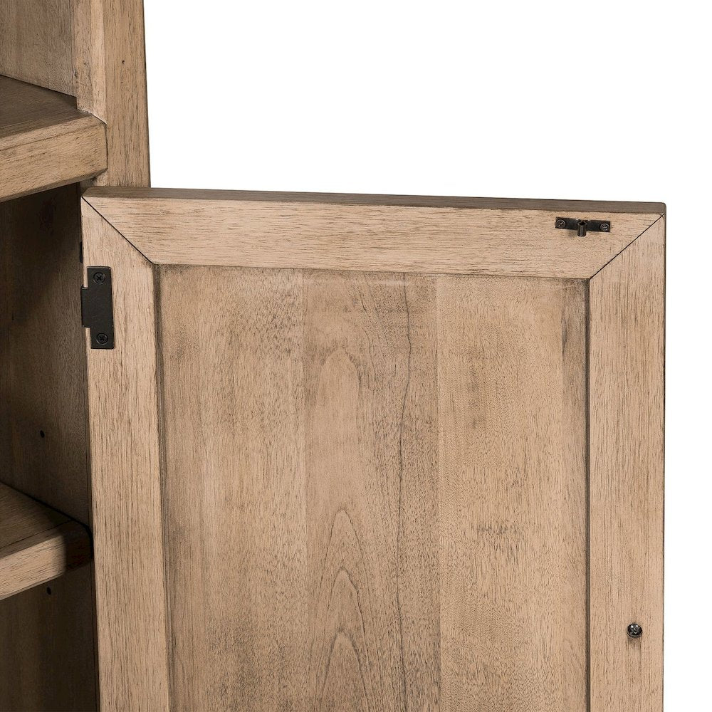 Bookcase Home Office Adjustable Shelves Display with Storage - Barley Birch Wood
