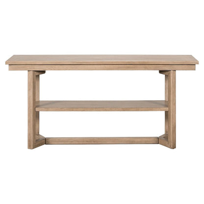 Living Room Sofa Table Center Trestle Display Shelf - Barley Buff Birch Wood