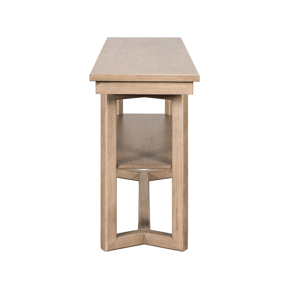 Living Room Sofa Table Center Trestle Display Shelf - Barley Buff Birch Wood