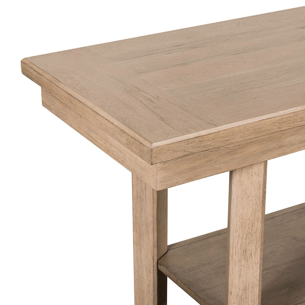 Living Room Sofa Table Center Trestle Display Shelf - Barley Buff Birch Wood