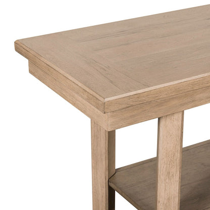 Living Room Sofa Table Center Trestle Display Shelf - Barley Buff Birch Wood