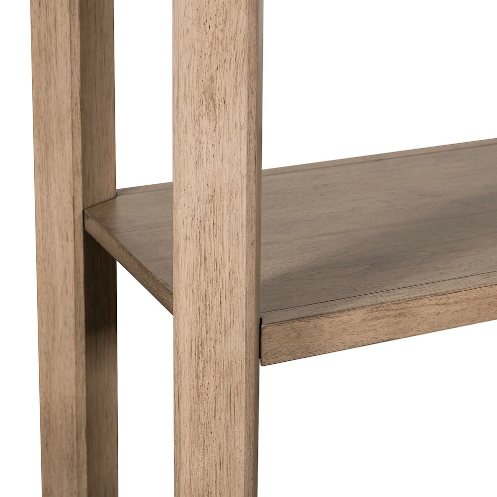 Living Room Sofa Table Center Trestle Display Shelf - Barley Buff Birch Wood