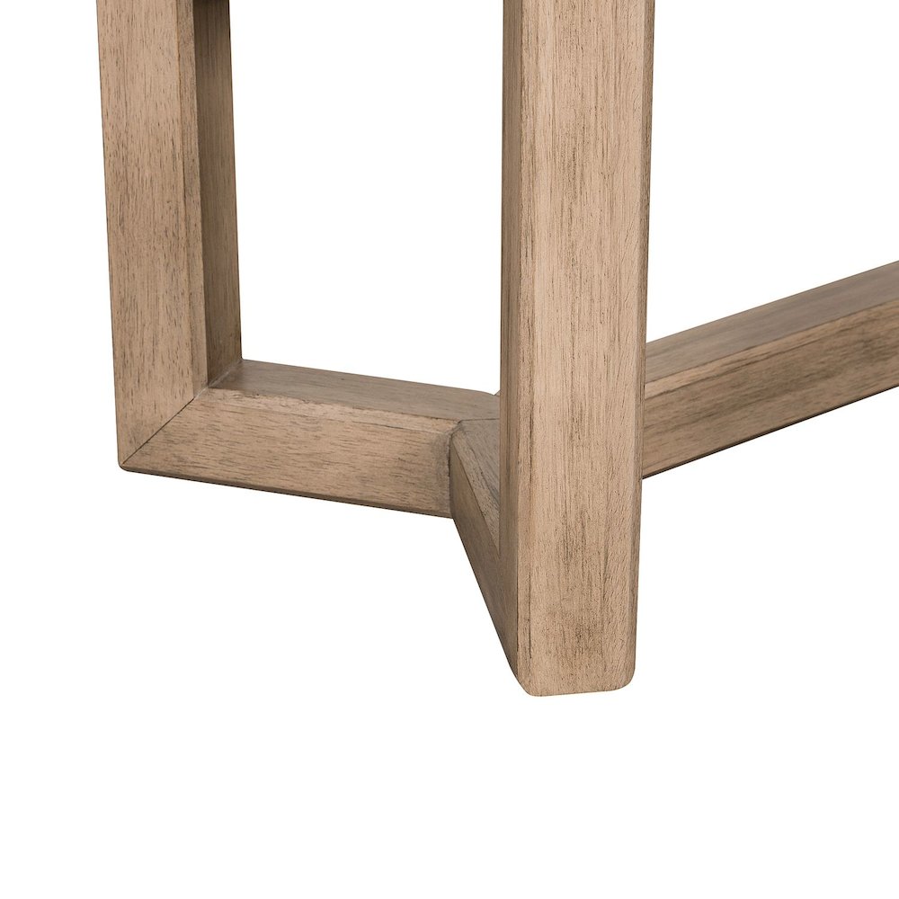 Living Room Sofa Table Center Trestle Display Shelf - Barley Buff Birch Wood