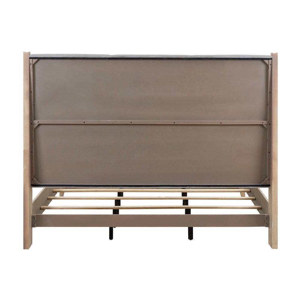 Brentwood California King Upholstered Bed - Sandstone Oak Wood