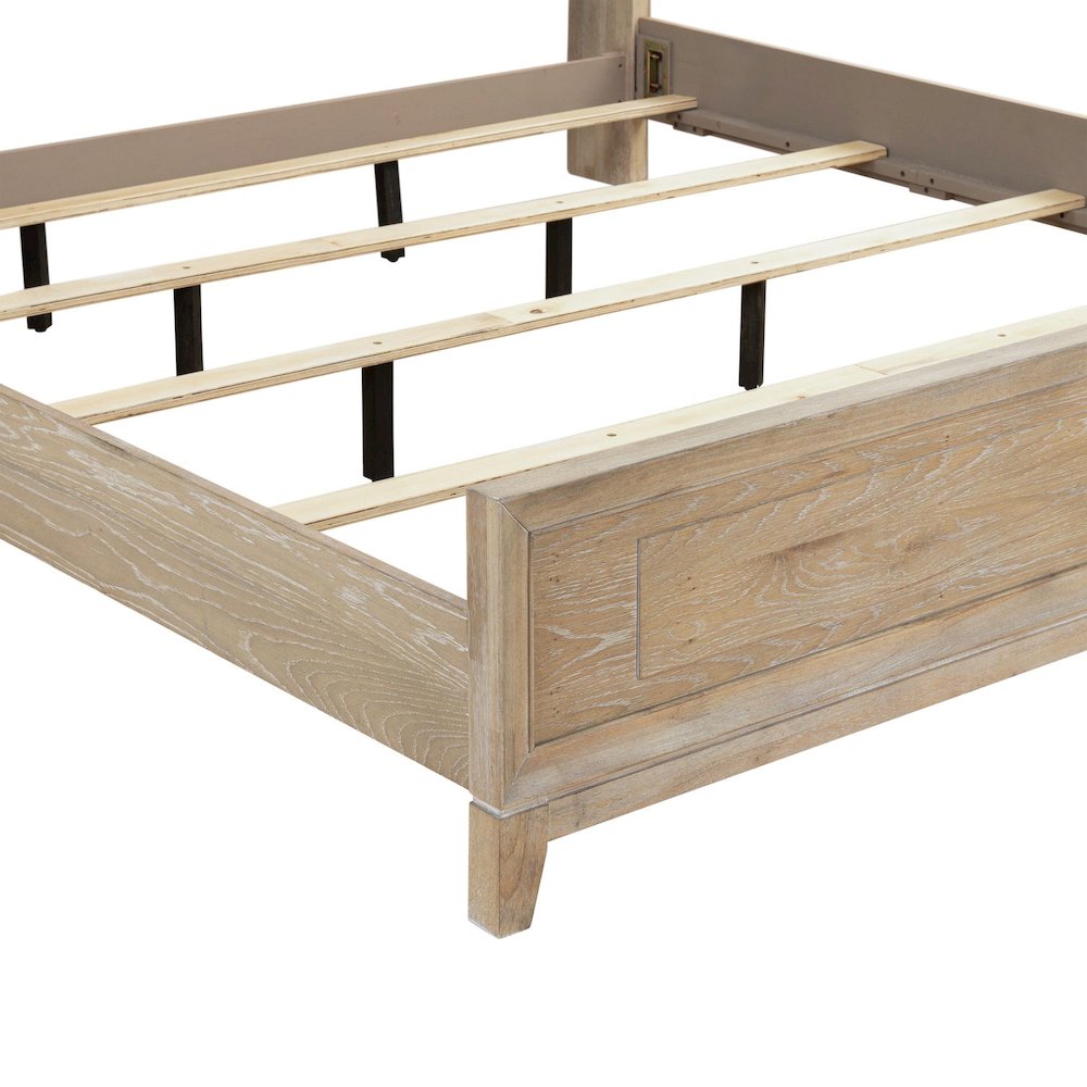 Brentwood California King Upholstered Bed - Sandstone Oak Wood