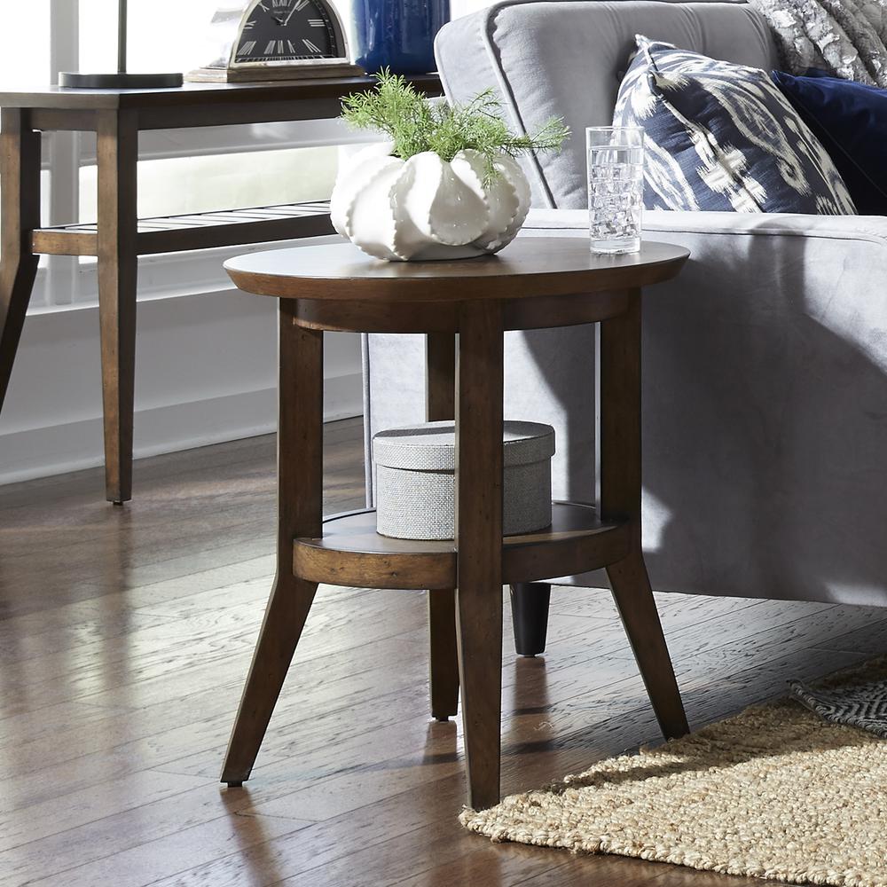 Ventura Blvd Round End Table in Bronze Spice