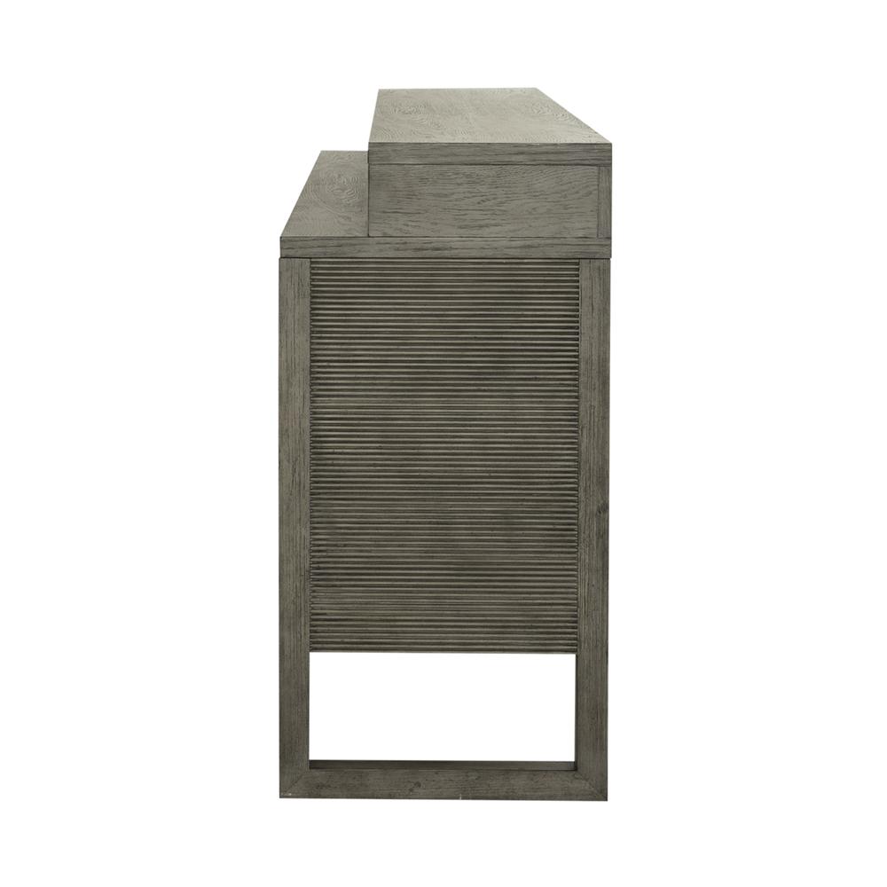 Liberty Furniture Bartlett Field Console Bar Table in Driftwood