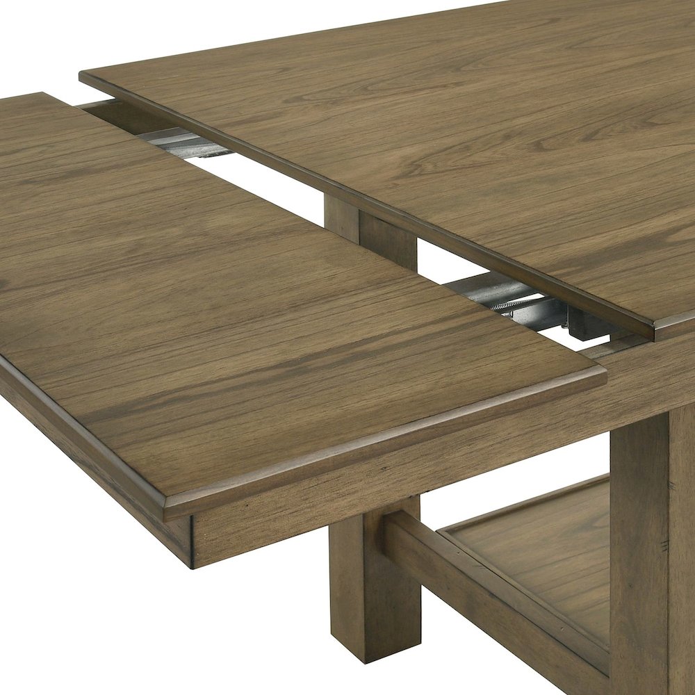 5 Pc Trestle Leaf Table Dining Room Set with 4 Slat Back Side Chairs - Sandstone