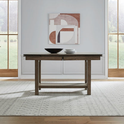 5 Pc Trestle Leaf Table Dining Room Set with 4 Slat Back Side Chairs - Sandstone