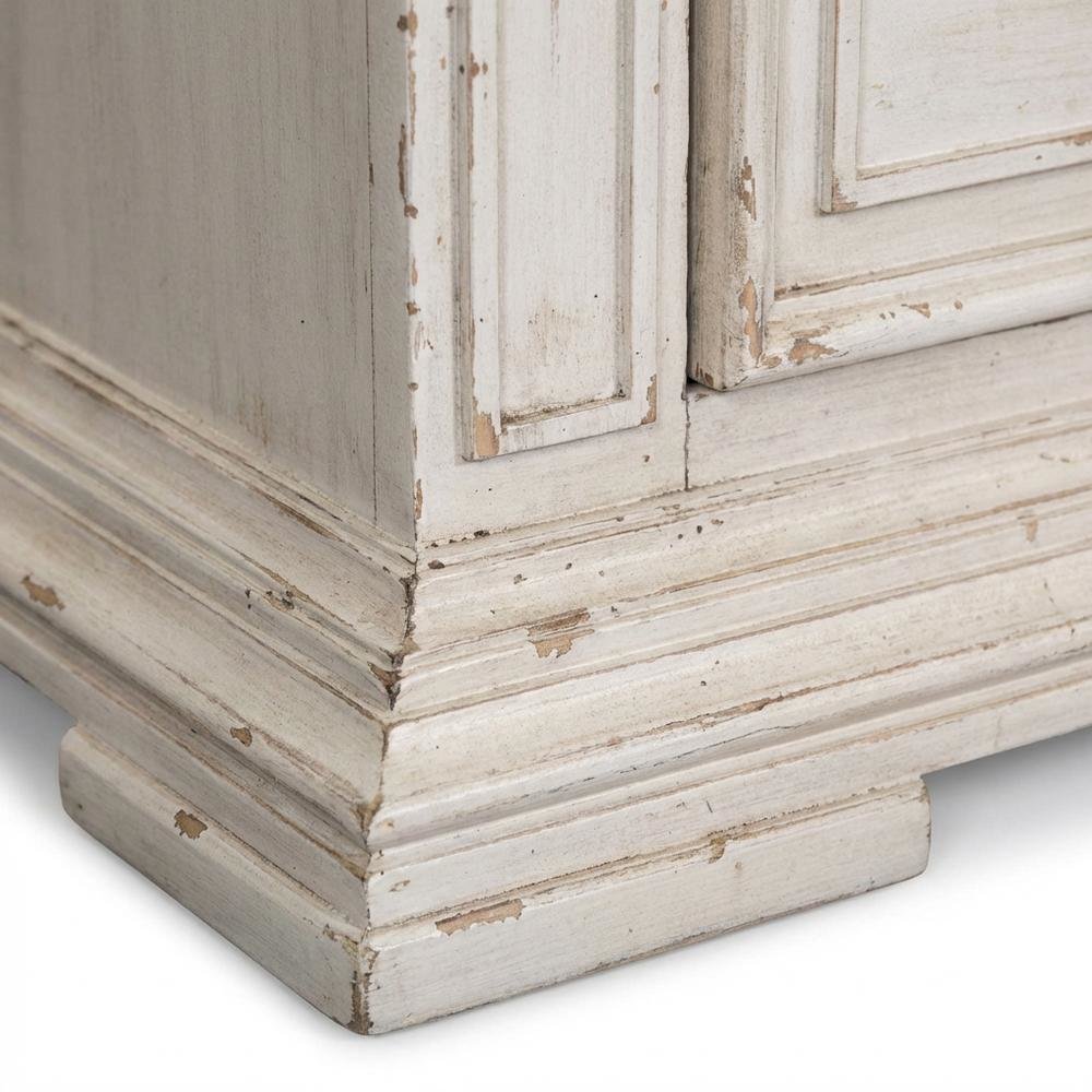 White Nightstand with Charging Station and Traditional Style