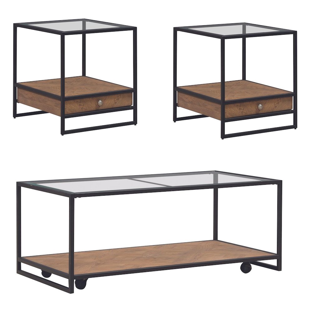 Bedford 3 Piece Set for Living Room - Cocktail Table, 2 End Tables
