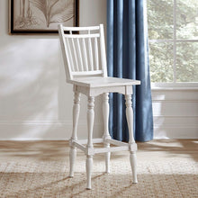 Spindle Back Swivel Bar Stools - Set of 2  - Antique White & Weathered Bark