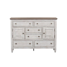 Heartland 2 Door 6 Drawer Chesser in Antique White w/ Tobacco Top