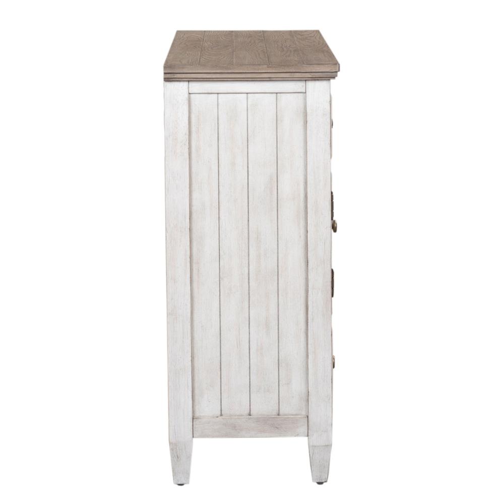 Heartland 2 Door 6 Drawer Chesser in Antique White w/ Tobacco Top