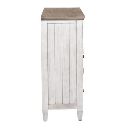 Heartland 2 Door 6 Drawer Chesser in Antique White w/ Tobacco Top