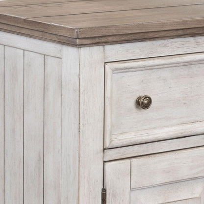 Heartland 2 Door 6 Drawer Chesser in Antique White w/ Tobacco Top