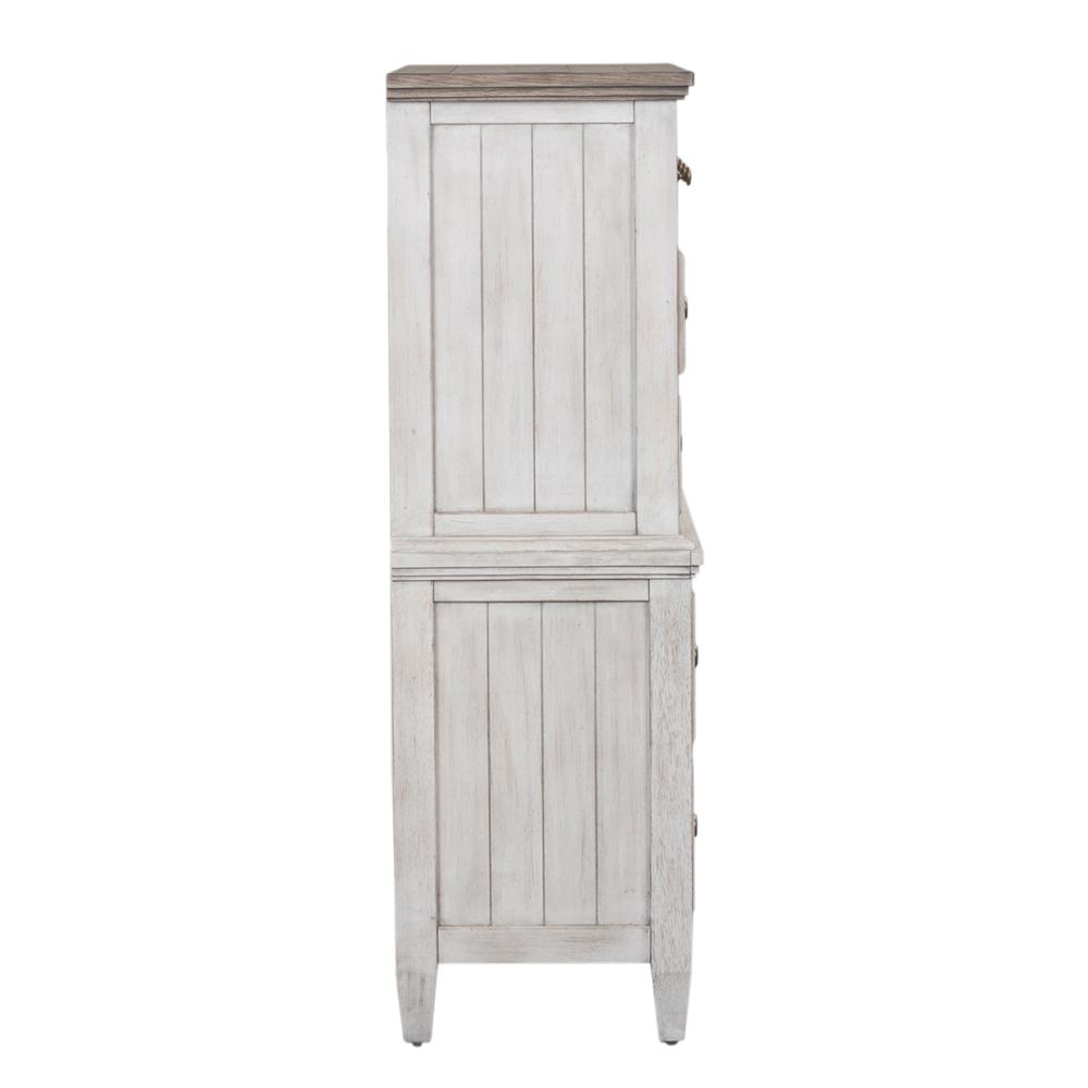 Heartland 5 Drawer Chest in Antique White w/ Tobacco Top