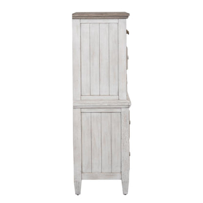 Heartland 5 Drawer Chest in Antique White w/ Tobacco Top