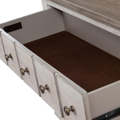Heartland 5 Drawer Chest in Antique White w/ Tobacco Top