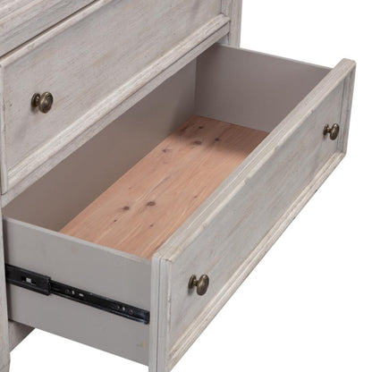 Heartland 5 Drawer Chest in Antique White w/ Tobacco Top