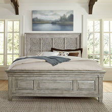 Heartland King Opt California Panel Bed Frame w/ Ceiling Tile Headboard - White