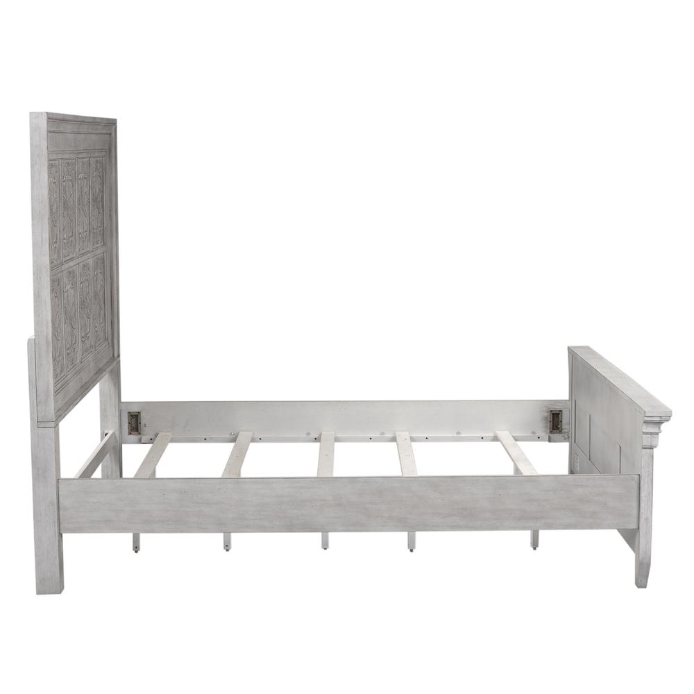 Heartland Optional King Panel Bed in Antique White w/ Tobacco Top